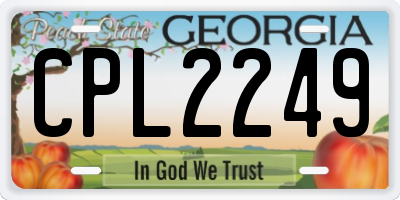 GA license plate CPL2249