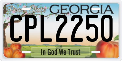 GA license plate CPL2250