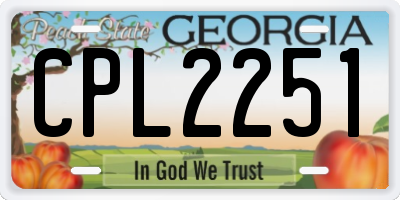 GA license plate CPL2251