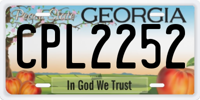 GA license plate CPL2252