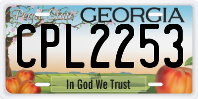 GA license plate CPL2253