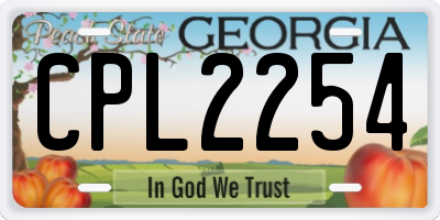 GA license plate CPL2254