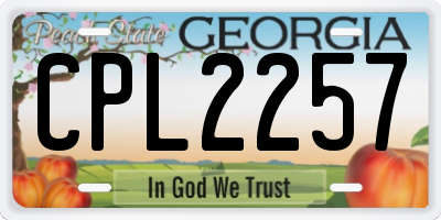 GA license plate CPL2257