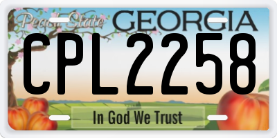 GA license plate CPL2258