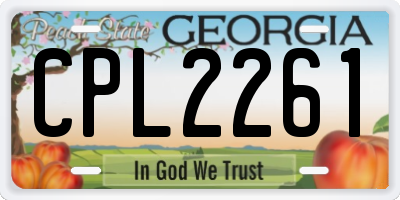 GA license plate CPL2261