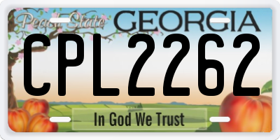 GA license plate CPL2262