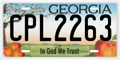 GA license plate CPL2263