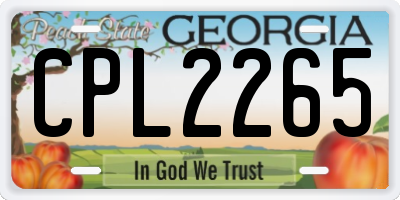 GA license plate CPL2265