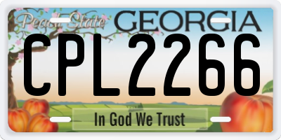 GA license plate CPL2266