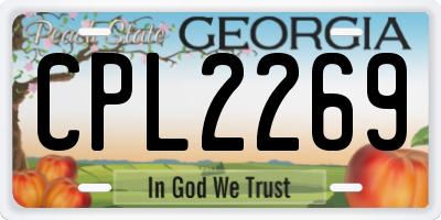 GA license plate CPL2269
