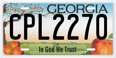 GA license plate CPL2270
