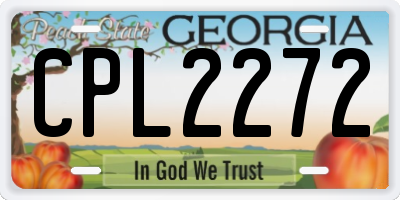 GA license plate CPL2272
