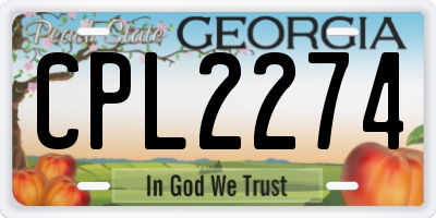 GA license plate CPL2274