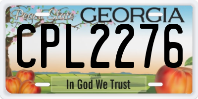 GA license plate CPL2276