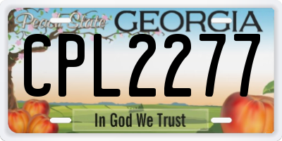 GA license plate CPL2277