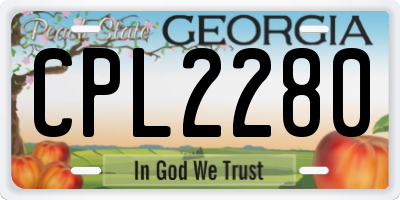 GA license plate CPL2280