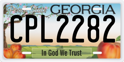 GA license plate CPL2282