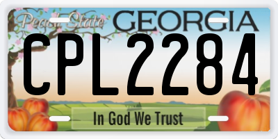 GA license plate CPL2284