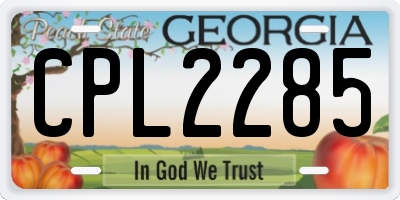GA license plate CPL2285