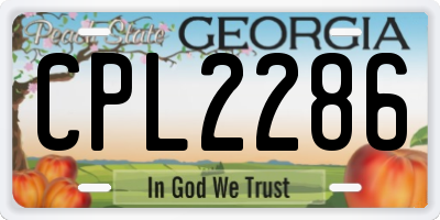 GA license plate CPL2286