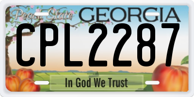GA license plate CPL2287