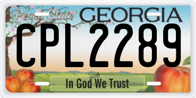 GA license plate CPL2289