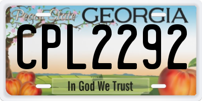 GA license plate CPL2292