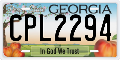 GA license plate CPL2294