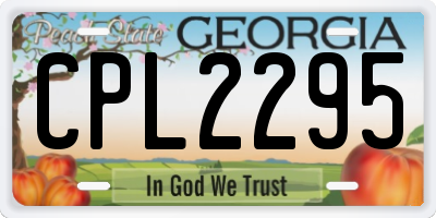 GA license plate CPL2295