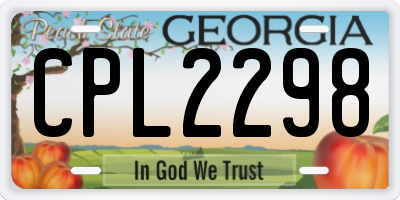 GA license plate CPL2298