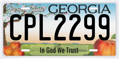 GA license plate CPL2299