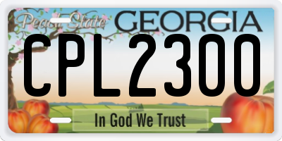 GA license plate CPL2300