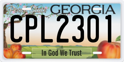 GA license plate CPL2301