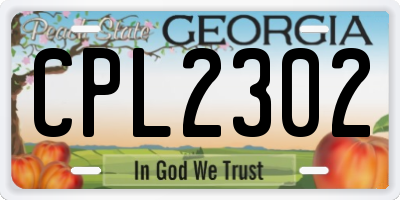 GA license plate CPL2302