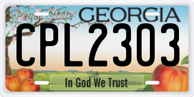 GA license plate CPL2303