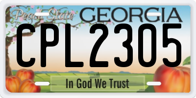 GA license plate CPL2305