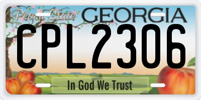 GA license plate CPL2306