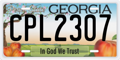 GA license plate CPL2307