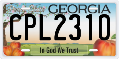 GA license plate CPL2310