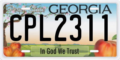 GA license plate CPL2311