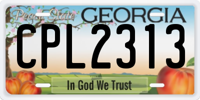 GA license plate CPL2313
