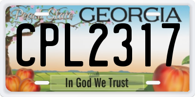 GA license plate CPL2317
