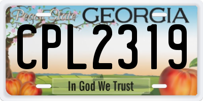 GA license plate CPL2319