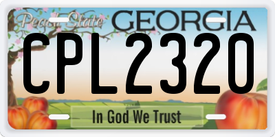 GA license plate CPL2320