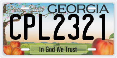 GA license plate CPL2321