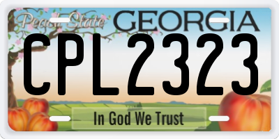 GA license plate CPL2323