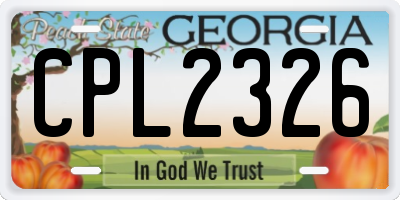 GA license plate CPL2326