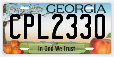GA license plate CPL2330