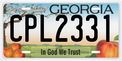 GA license plate CPL2331