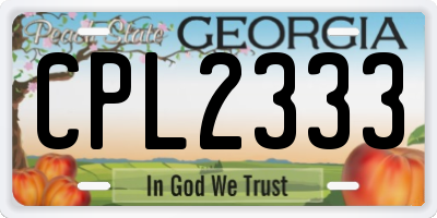 GA license plate CPL2333